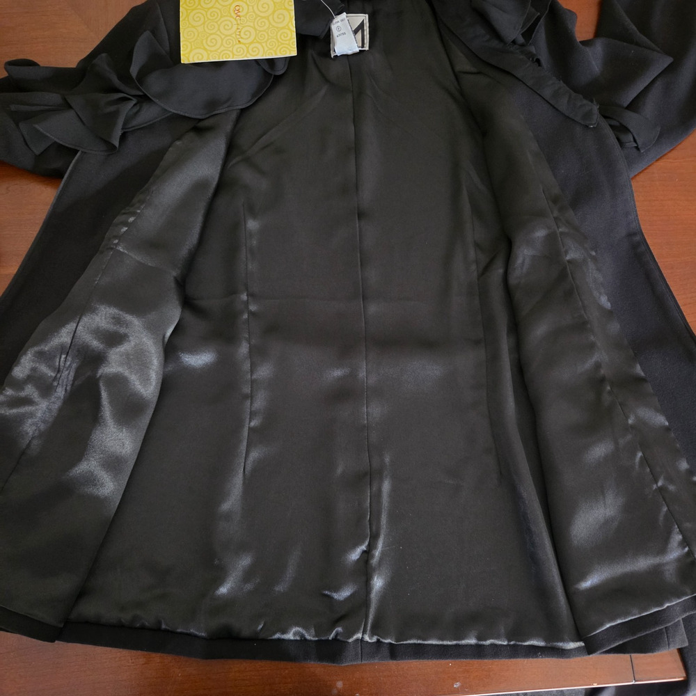 Marc Bouwer NWT Womens XL Black Blouse Convertible Ruffle Top Detachable Collar - Picture 14 of 16